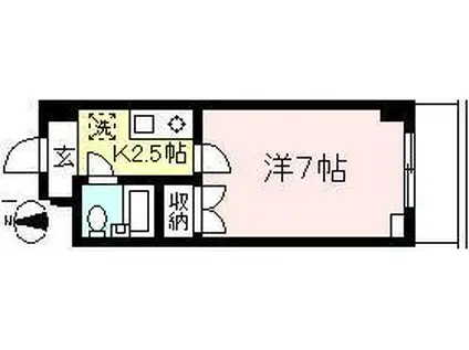 スピカ向ヶ丘(1K/4階)の間取り写真