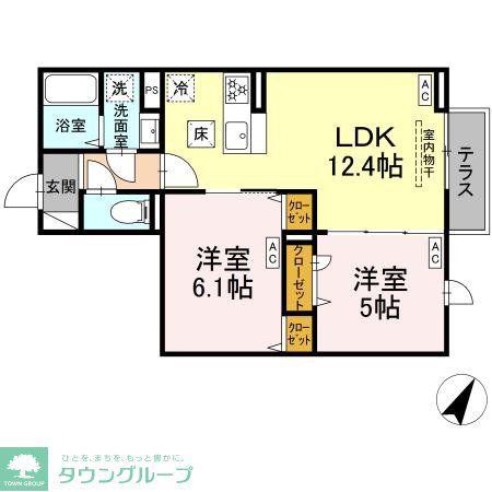 セレスティア白鷺II(2LDK/1階)の間取り写真