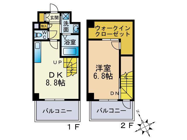 伊都久賀ビル(1LDK/3階)の間取り写真
