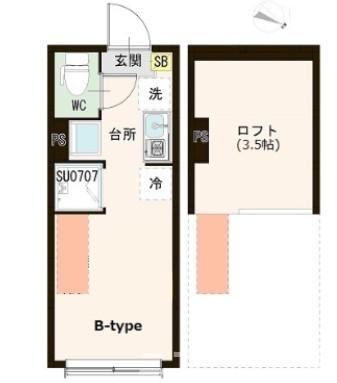 ハーモニーテラス貫井II(ワンルーム/1階)の間取り写真