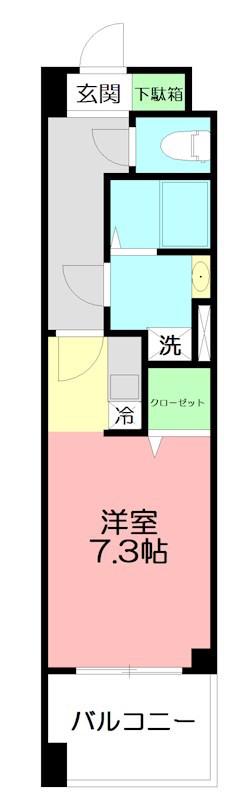 宮本ビル(1K/4階)の間取り写真