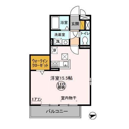 ボナール壱番館(ワンルーム/1階)の間取り写真