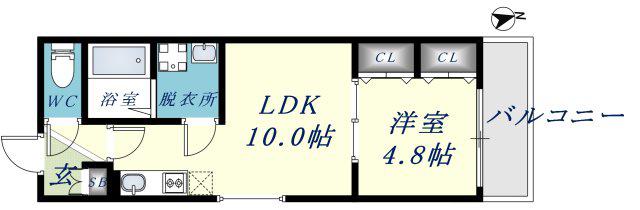 BADGETOMOIESTⅣ(1LDK/2階)の間取り写真