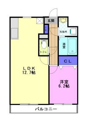 モアクルーズ(1LDK/1階)の間取り写真