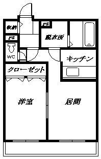 ステラガーデンB棟(1LDK/4階)の間取り写真