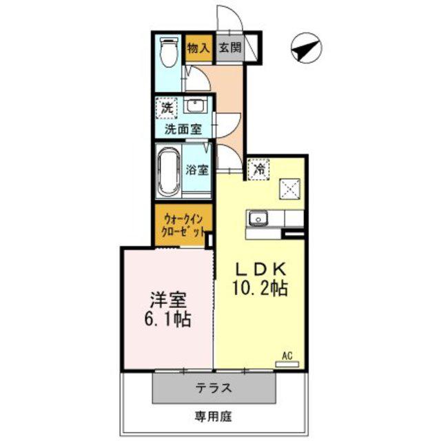 レグルス(1LDK/1階)の間取り写真
