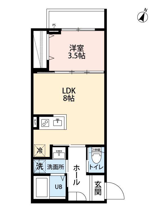 ロータス チバ(1LDK/1階)の間取り写真