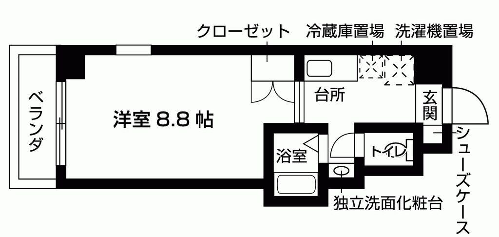 BEQUEM21(1K/2階)の間取り写真