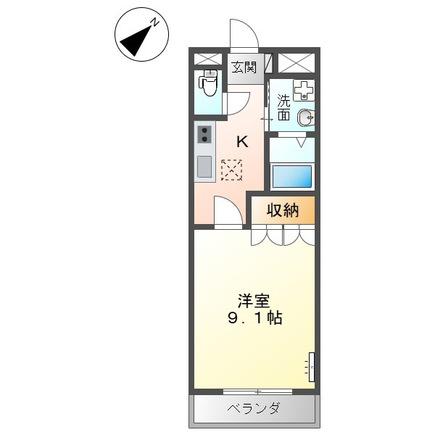クレシア(1K/1階)の間取り写真