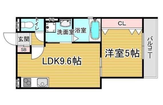 パークス長岡京 3F(1LDK/3階)の間取り写真