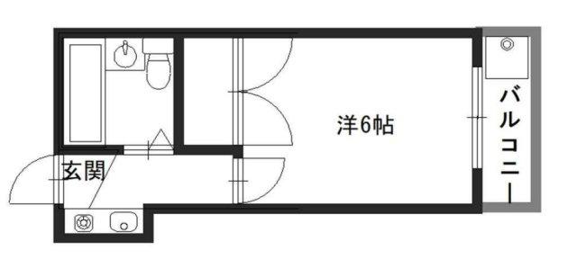 ヴァンヴェール宮西(ワンルーム/2階)の間取り写真