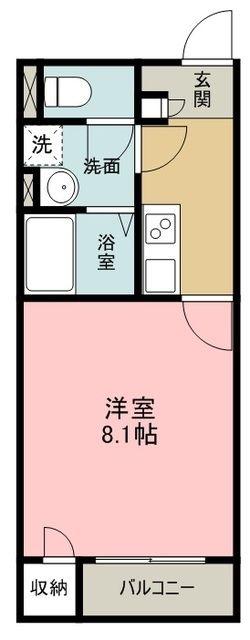 ミランダTDレジデンス(1K/1階)の間取り写真