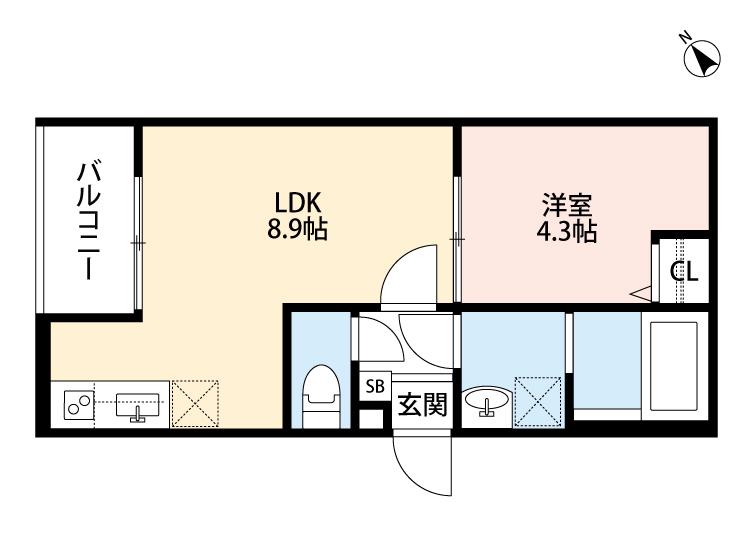 アークティカ小路(1LDK/2階)の間取り写真