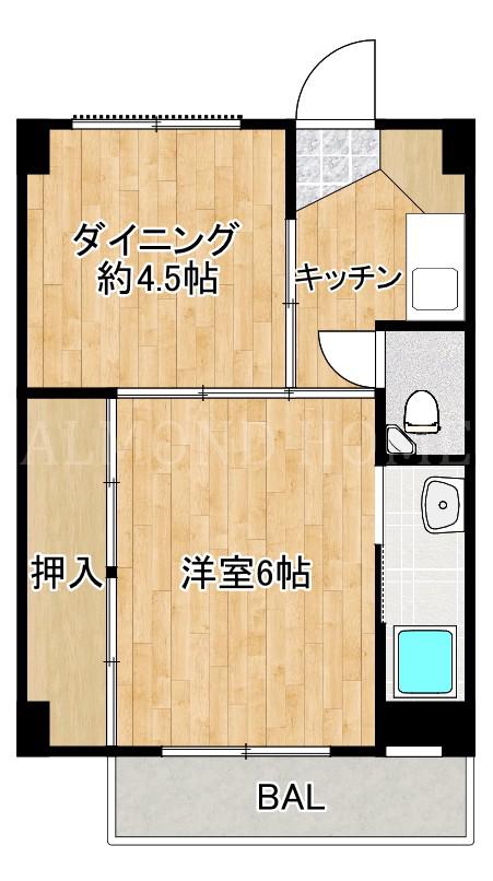 ビレッジハウス妹尾 1号棟(1DK/4階)の間取り写真