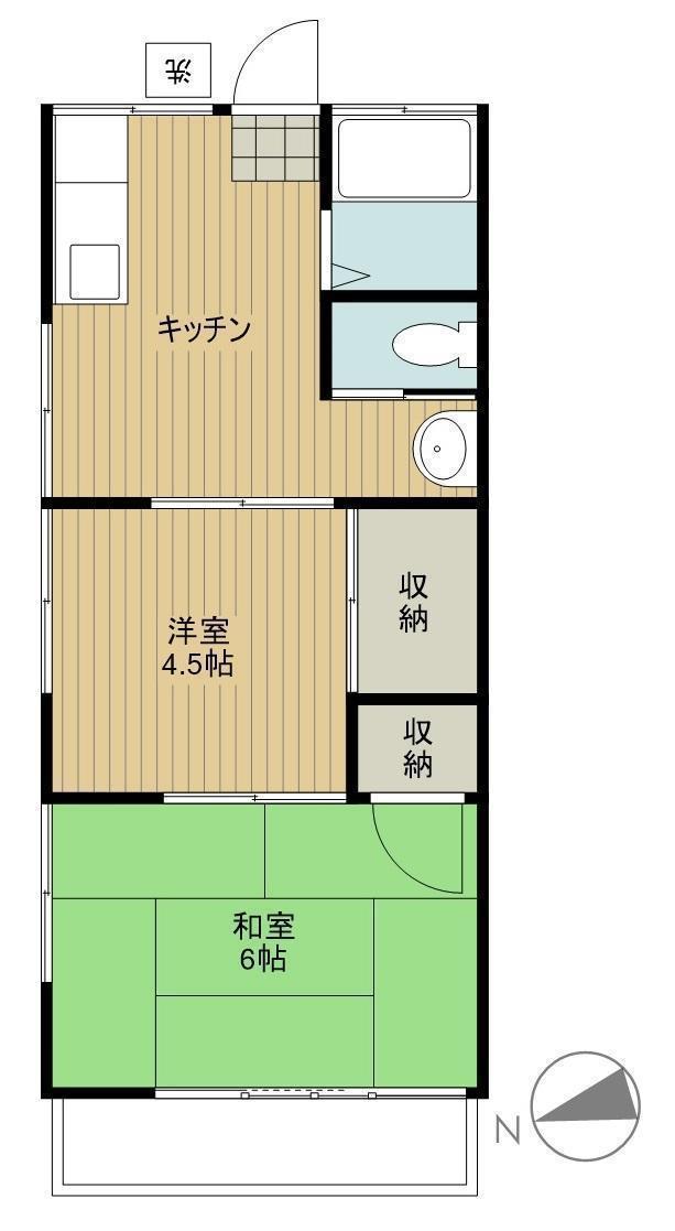 村上荘(2K/2階)の間取り写真