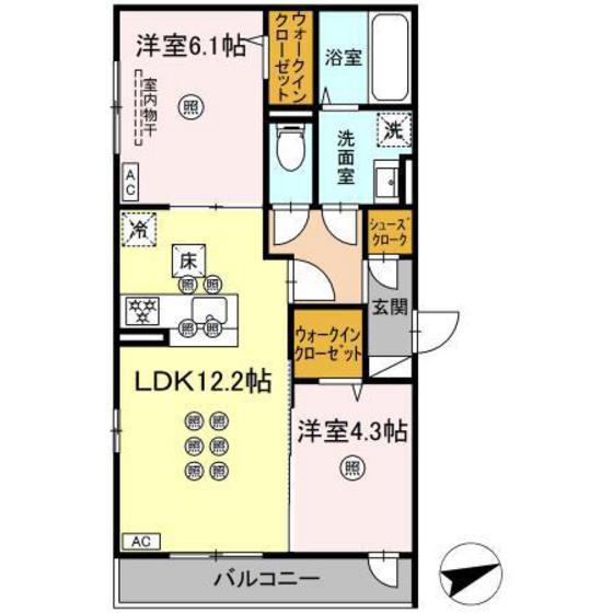 アルタ・レジデ(2LDK/1階)の間取り写真