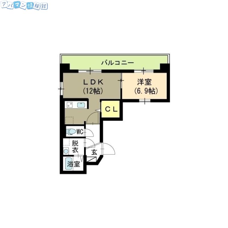 シルバーハイツ(1LDK/6階)の間取り写真