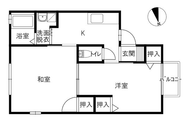 メゾンレオーネ(2K/2階)の間取り写真
