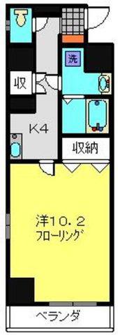 ブライトVヨコハマ(1K/5階)の間取り写真