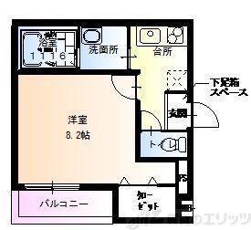 フジパレス井高野II番館(1K/3階)の間取り写真