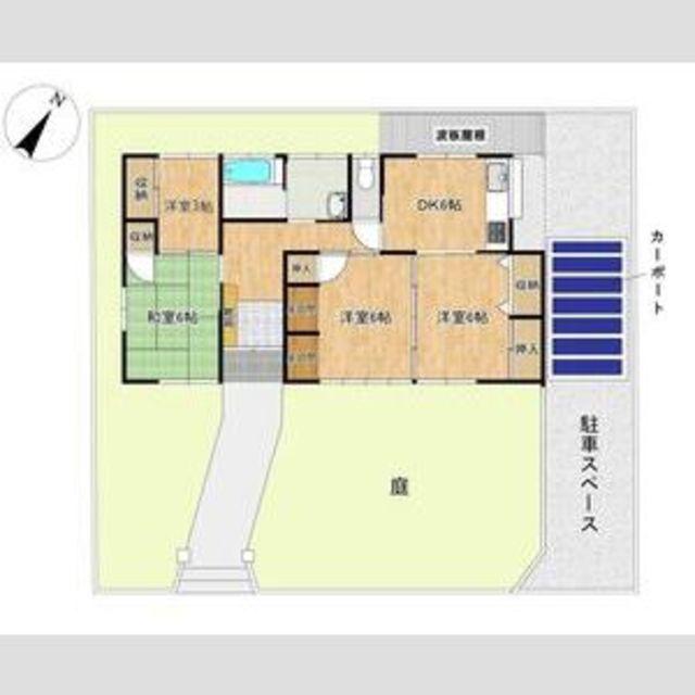 JR筑肥線 筑前前原駅 徒歩35分 1階建 築31年(4DK/1階)の間取り写真