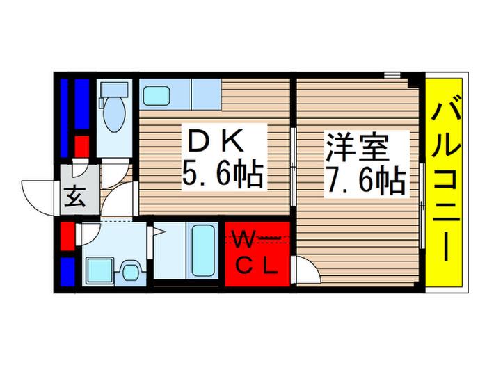 EMPEREUR FER MONTER(1DK/1階)の間取り写真