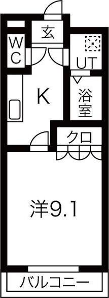 フィオーレTM(1K/1階)の間取り写真