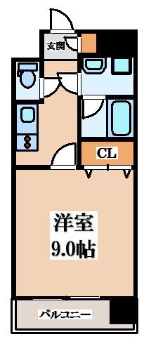 グランシス高井田(1K/13階)の間取り写真