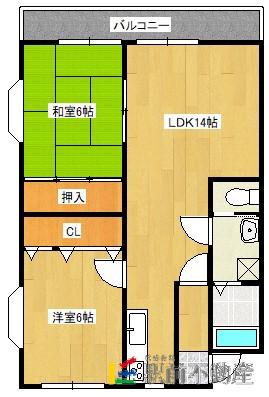 板橋ハイツIII(2LDK/2階)の間取り写真