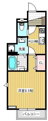 KI・ZU・NA 絆(1K/1階)の間取り写真