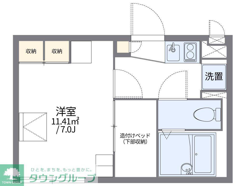 レオパレスウエストパレスII(1K/2階)の間取り写真