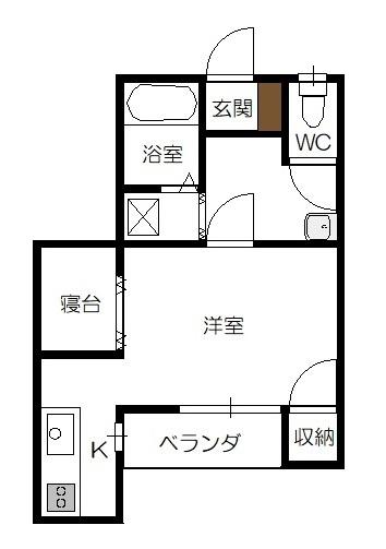 ブラウン瓔珞シャトー(1K/1階)の間取り写真