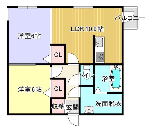 KINOSU86(2LDK/3階)の間取り写真