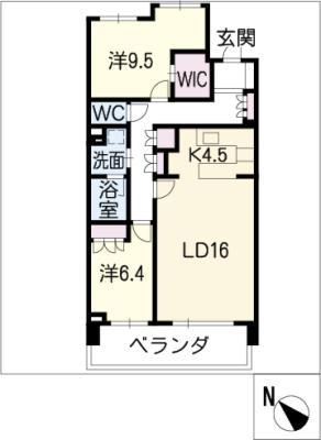 プライムメゾン富士見台(2LDK/2階)の間取り写真