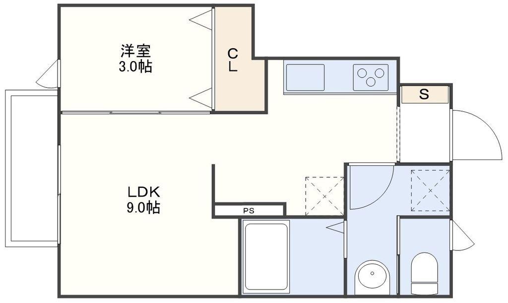IKD E(1LDK/1階)の間取り写真
