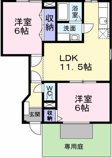 NGT-21&10076FUKUDA(2LDK/1階)の間取り写真