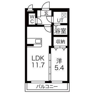 セレッソ ヴィエント(1LDK/2階)の間取り写真