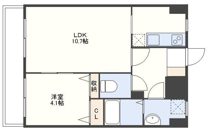 THE RESIDENCE PARK佐賀駅南II(1LDK/4階)の間取り写真