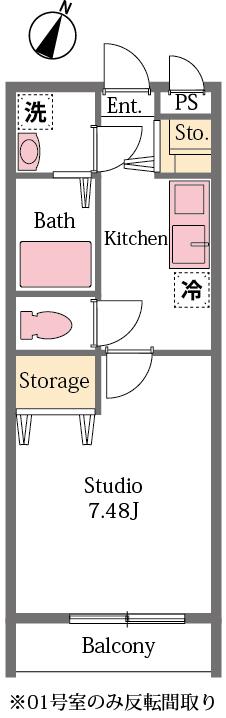 アルメゾン鳩山小用(1K/2階)の間取り写真