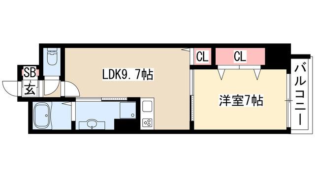 カスタリア新栄II(1LDK/6階)の間取り写真