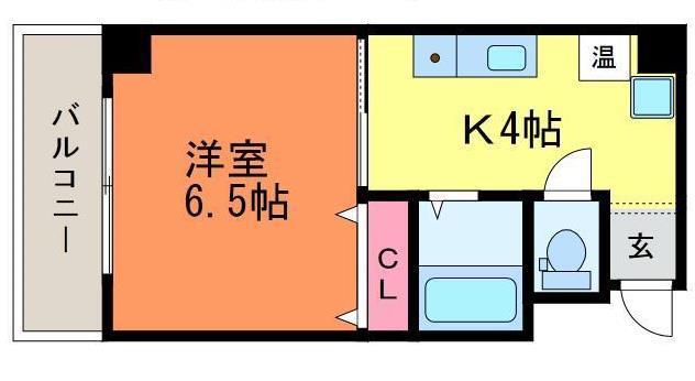 マンション アスカ(1K/8階)の間取り写真