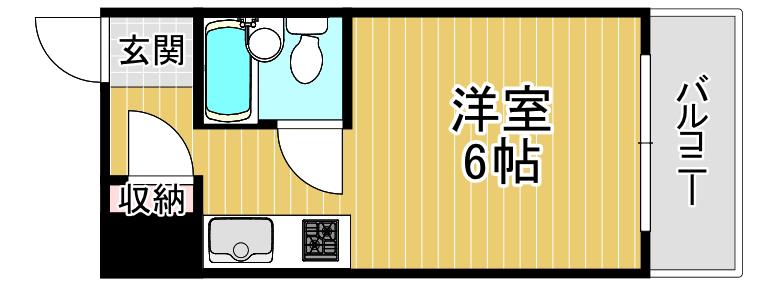 ピーチヴィラ(ワンルーム/5階)の間取り写真