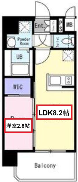 エスリード ザ・レーヴ大阪(1LDK/7階)の間取り写真