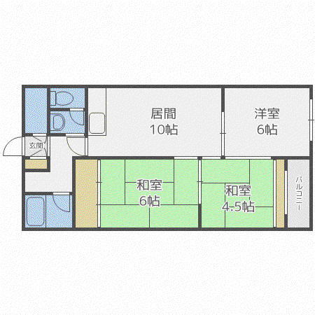 スマイル小林(3LDK/2階)の間取り写真
