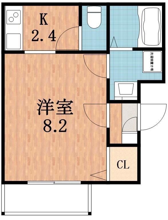 カーサ中加賀屋(1K/2階)の間取り写真