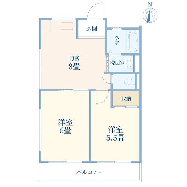 フラネット新美(2DK/1階)の間取り写真
