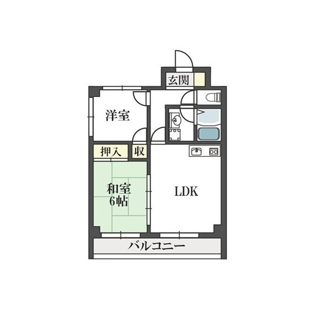 プレアール法隆寺(2LDK/1階)の間取り写真