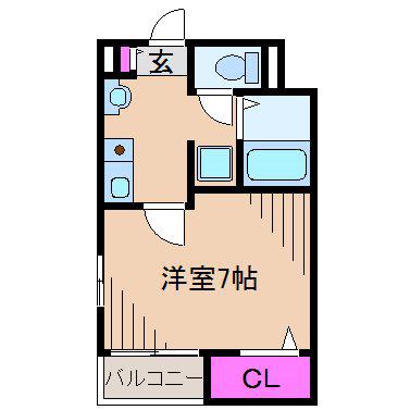 みやらメゾン(1K/1階)の間取り写真