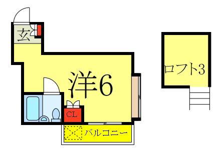 CASA109(ワンルーム/2階)の間取り写真
