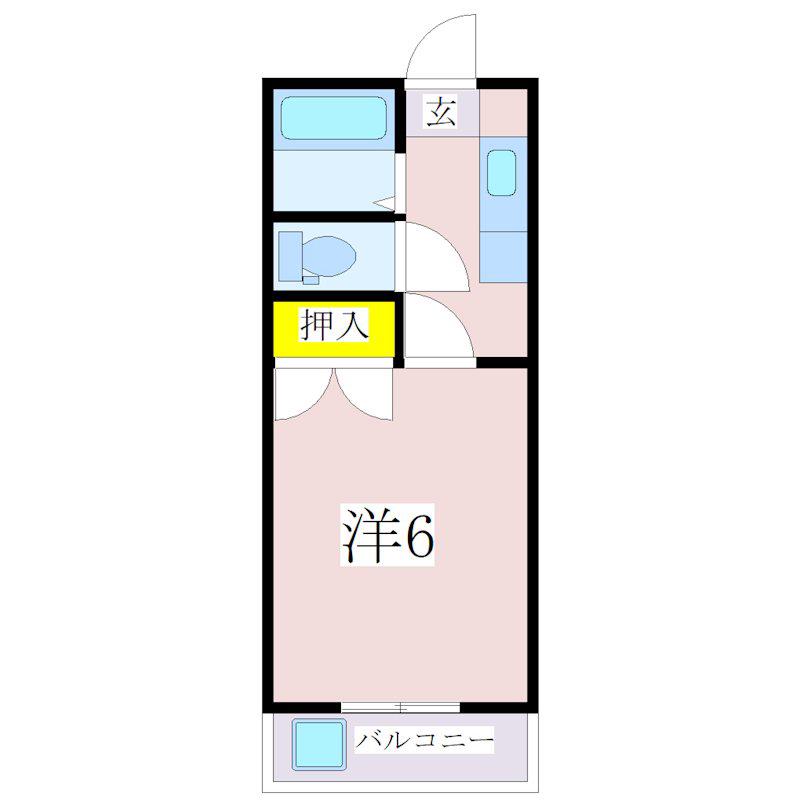 セントラルハウス上荒田(1K/3階)の間取り写真